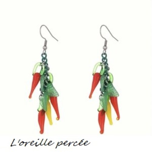 Boucle d'oreille duo de piment