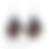 Boucle d'oreille goutte motif feuille