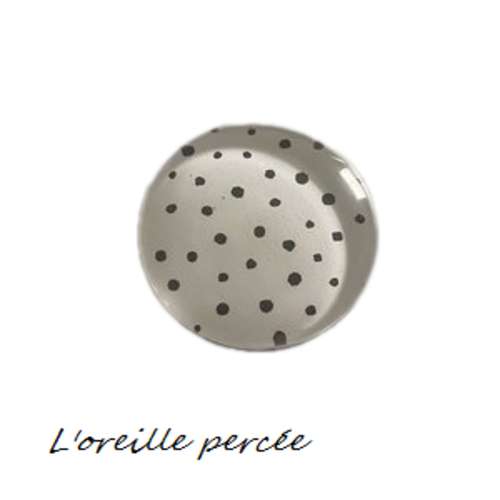 Magnet blanc pois noir