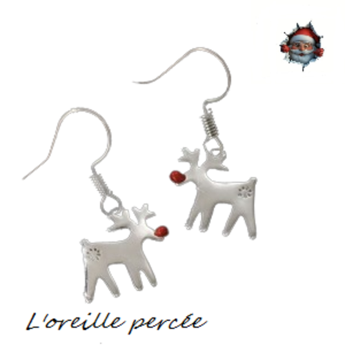 Boucle d'oreille petit cerf acier inoxydable