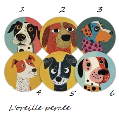 Dessous de verre "chien" en bois