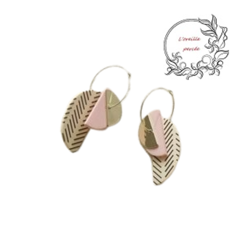 Boucle d'oreille pendante demi-lune