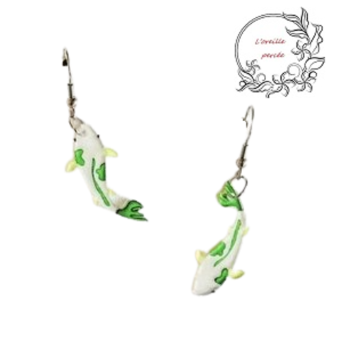 Boucle d'oreille poisson koï japonais