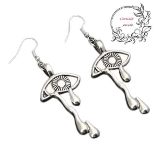 Boucle d'oreille oeil pleurant