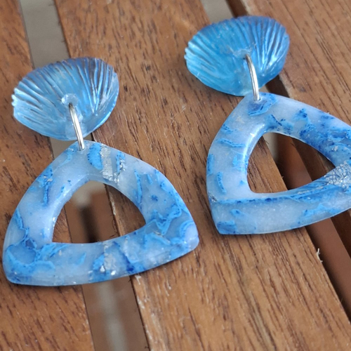 Boucles d'oreilles "lagon cristallin"