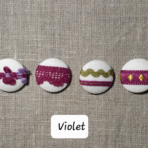 Boutons textile lot de 4