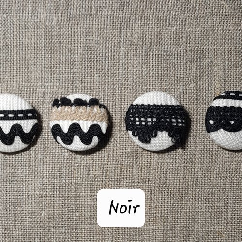 Boutons textile lot de 4