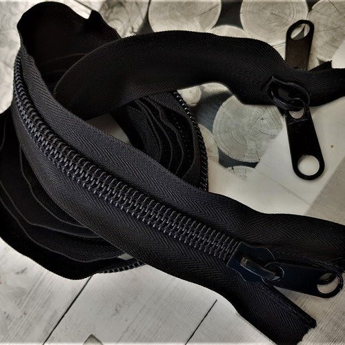 N 10 fermeture eclair blanche grosse maille double curseurs reversibles