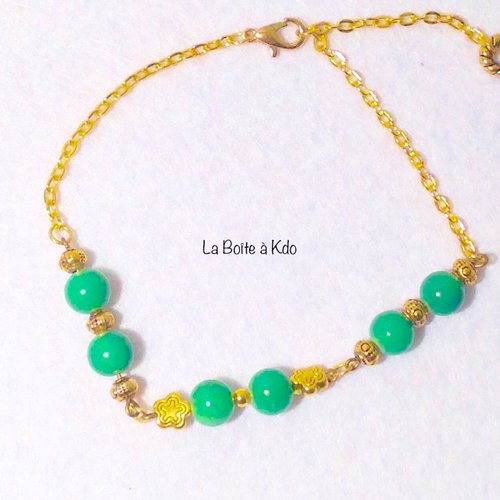 Bracelet femme - perles hématite verte