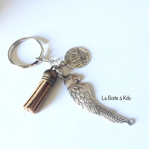 Porte clefs fantaisie pendentif perroquet