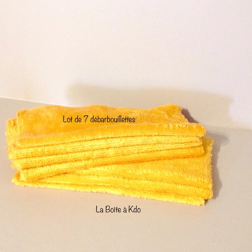 Débarbouillettes carré - tissu  éponge bambou coloris moutarde grand modèle