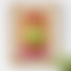 Affiche pour enfant avec petit ourson - orange, vert, fuchsia, jaune pâle, rose