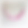 Guirlande de pompons et perles en bois - rose, fucshia, blanc, mauve, violet