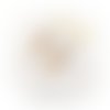 Boucles d'oreilles dorées - perles indiennes en forme de coeur - blanc, rose pastel