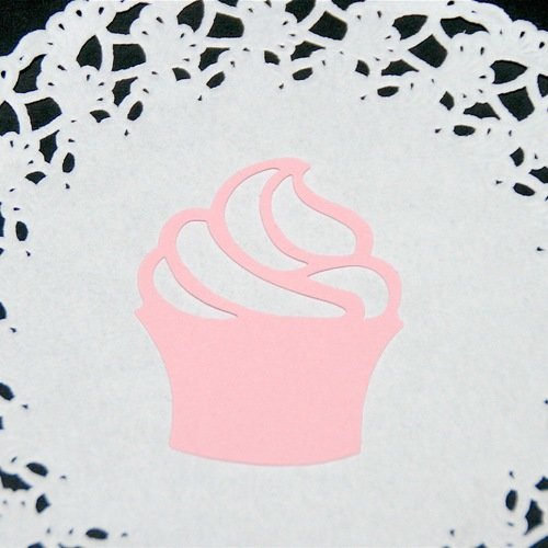 Decoupe Papier Embellissement Scrapbooking Cupcake Rose Clair Gateau Anniversaire Fille Gourmandise Cuisine Un Grand Marche