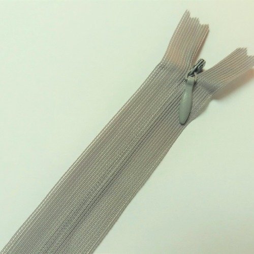 2 zips invisibles 25 cm gris