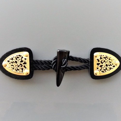 Brandebourg 16,5 cm noir et plaque métal dorée