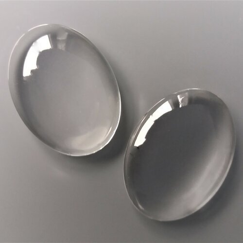 2 verres cabochons ovales 40 mm x 30 mm