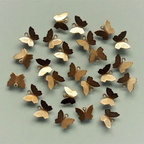 25 breloques papillons métal coloris bronze