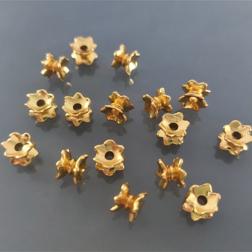 16 intercalaires coniques 5 mm métal coloris doré