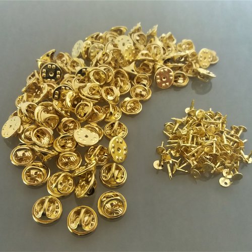 100 supports pin's métal coloris doré
