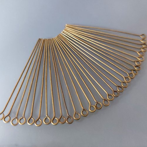 30 tiges 50 mm avec anneau de suspension métal coloris bronze