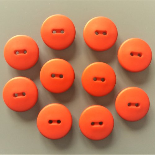 10 boutons ronds 18 mm plastique rouge