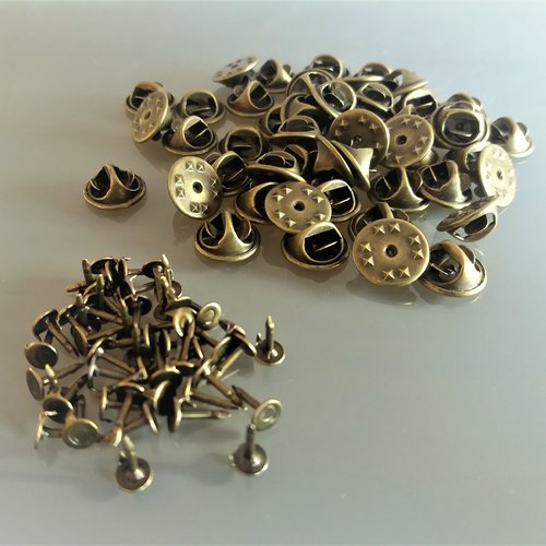 50 supports pin's métal coloris bronze