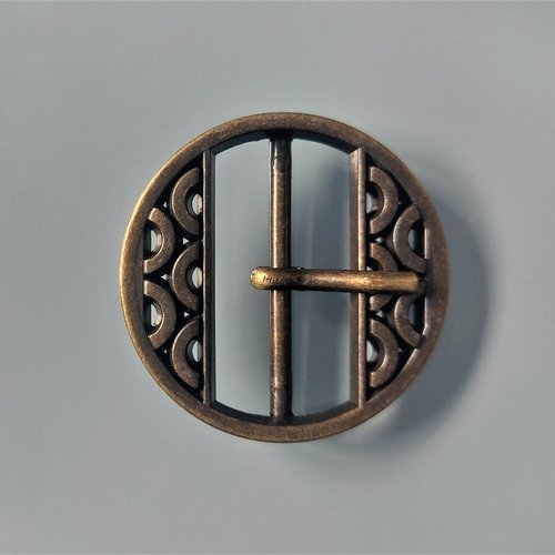 Boucle de ceinture ronde coloris bronze passage de 3 cm