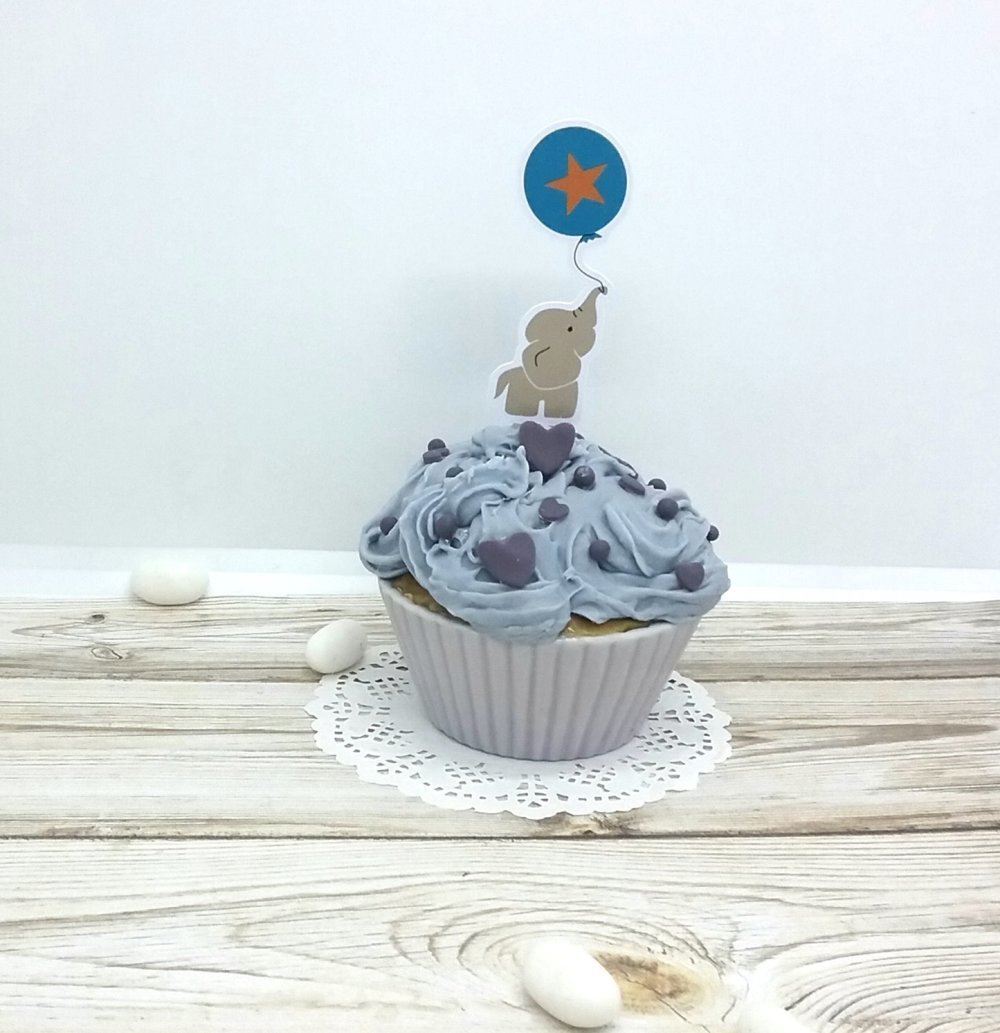 6 Decorations Pour Petit Gateau Topper Cupcake Theme Elephant Un Grand Marche