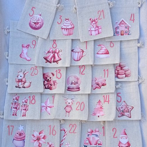 Calendrier de l'avent rose .