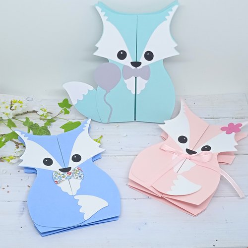 Faire-part de naissance ou invitation de baptême sur le thème renard