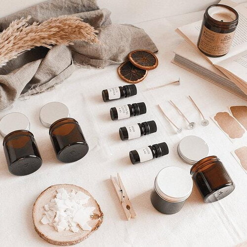 Boisée - kit pour fabriquer 4 bougies parfumées - box diy