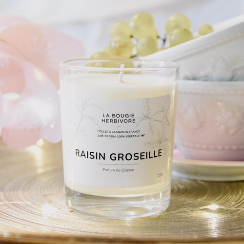 Raisin groseille - bougie parfumée à la cire végétale de soja 150g