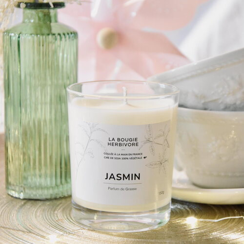 Jasmin - bougie parfumée à la cire végétale de soja 150g