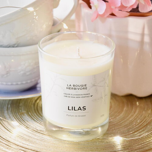 Lilas - bougie parfumée à la cire végétale de soja 150g