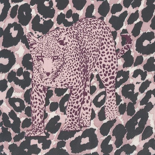 Serviette papier léopard panthère marron fond tacheté