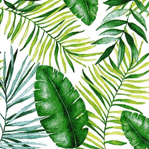 Serviette papier tableau de feuille tropicale exotique