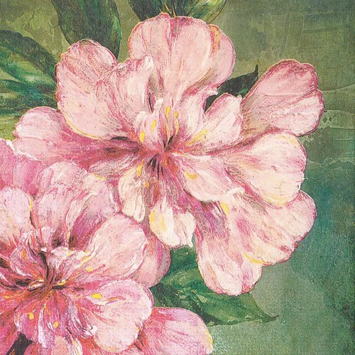 Serviette papier peinture jolie rose