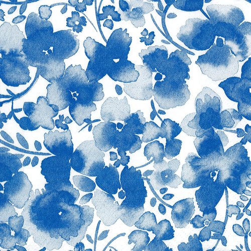 Serviette papier grande fleur bleue
