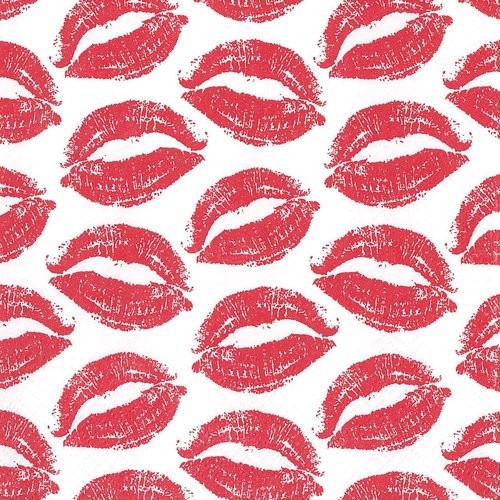 Serviette papier kiss rouge baiser