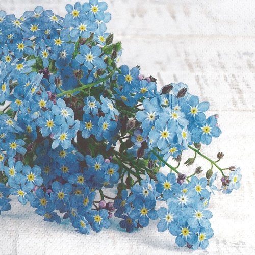 Serviette papier branche de lilas bleu