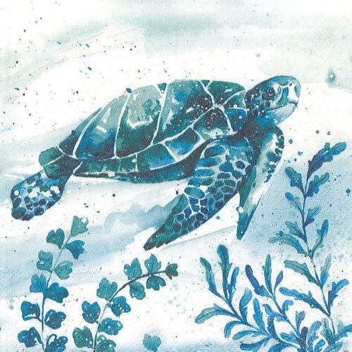 Serviette papier tortue des mers