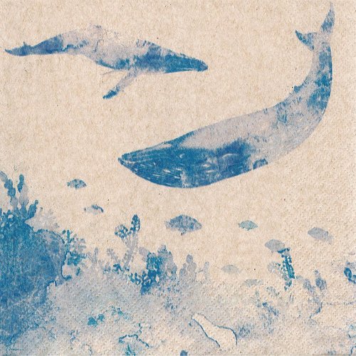 Serviette papier baleine et son petit