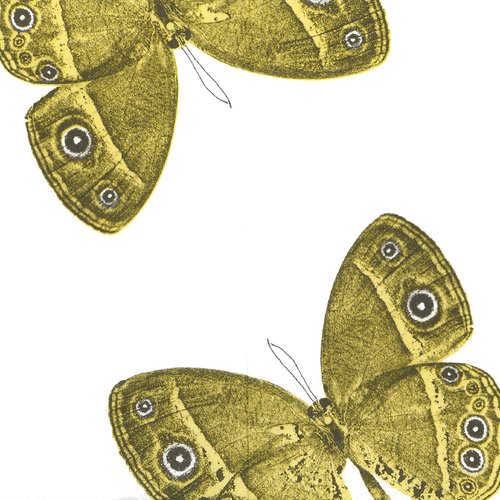 Serviette papier grand papillon jaune
