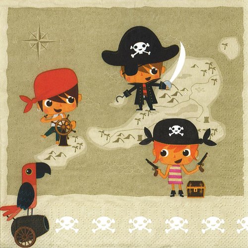Serviette papier les petits pirates capitaine crochet