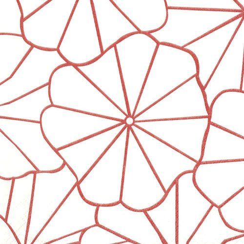 Serviette papier grande fleur moderne rouge et blanche
