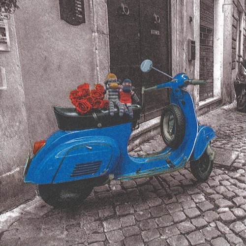 Serviette papier vespa scooter dolce vita italie