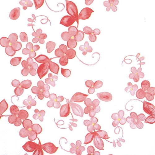 Serviette papier guirlande de fleurs rouge