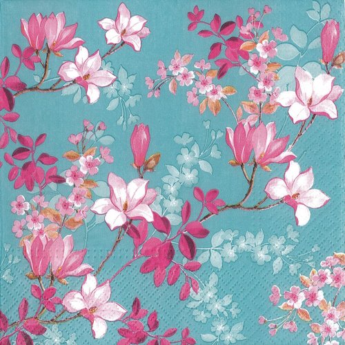 Serviette papier magnolia en fleur